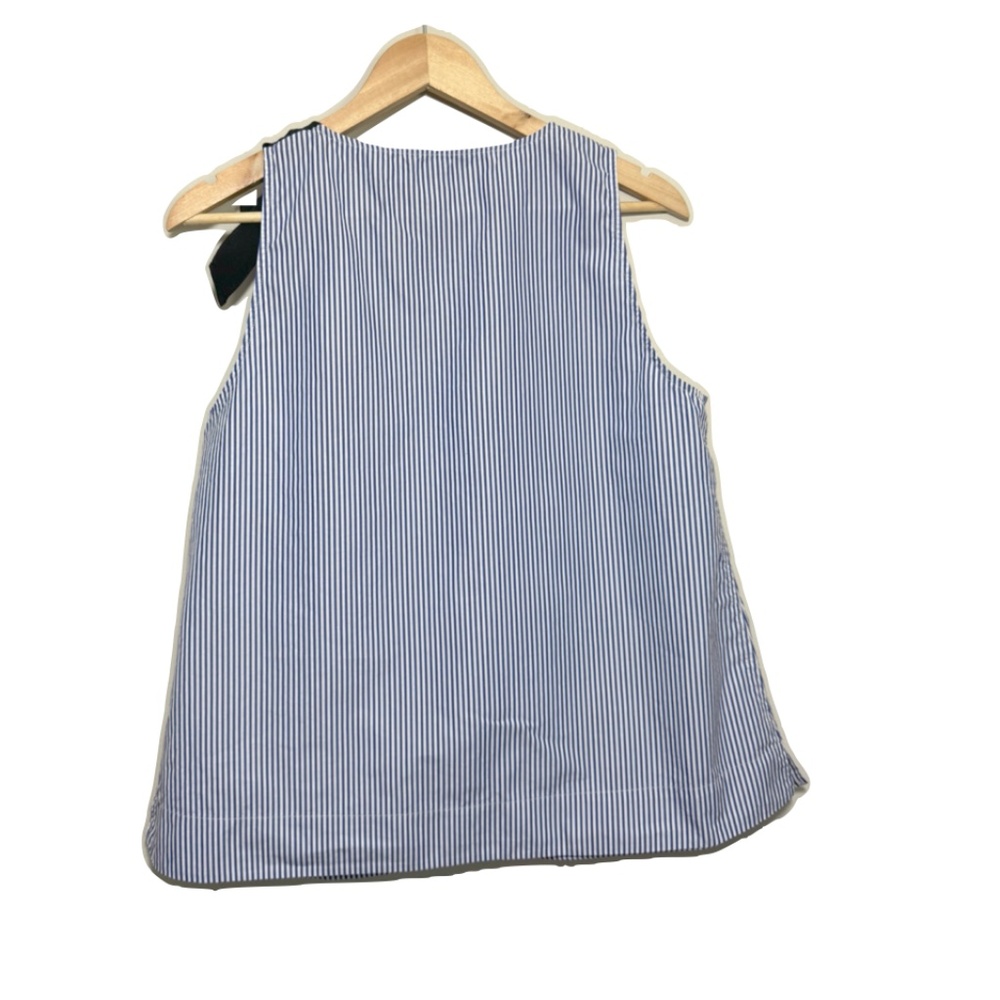 J.Crew Bow Shoulder Grosgrain Ribbon Striped Sleeveless Top Size 12 - Picture 7 of 13